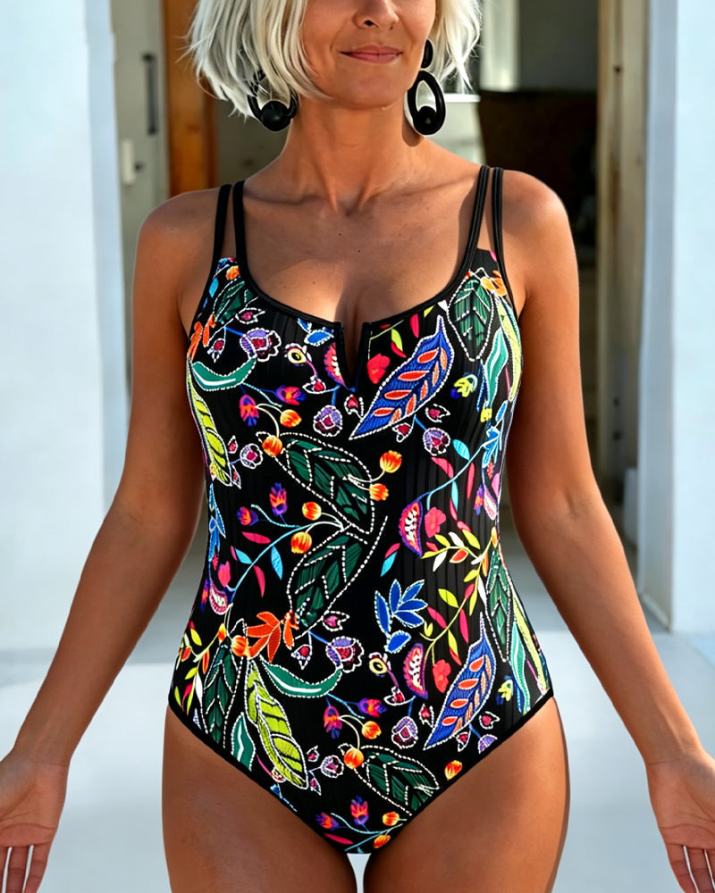 Marina | Elegantne mustriga ujumistrikoo