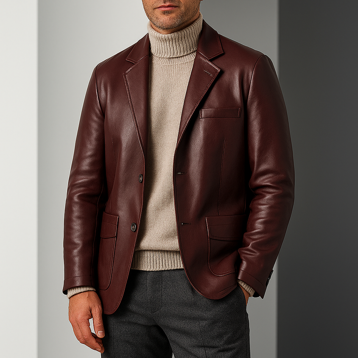 Elegantne nahast meeste bleiser