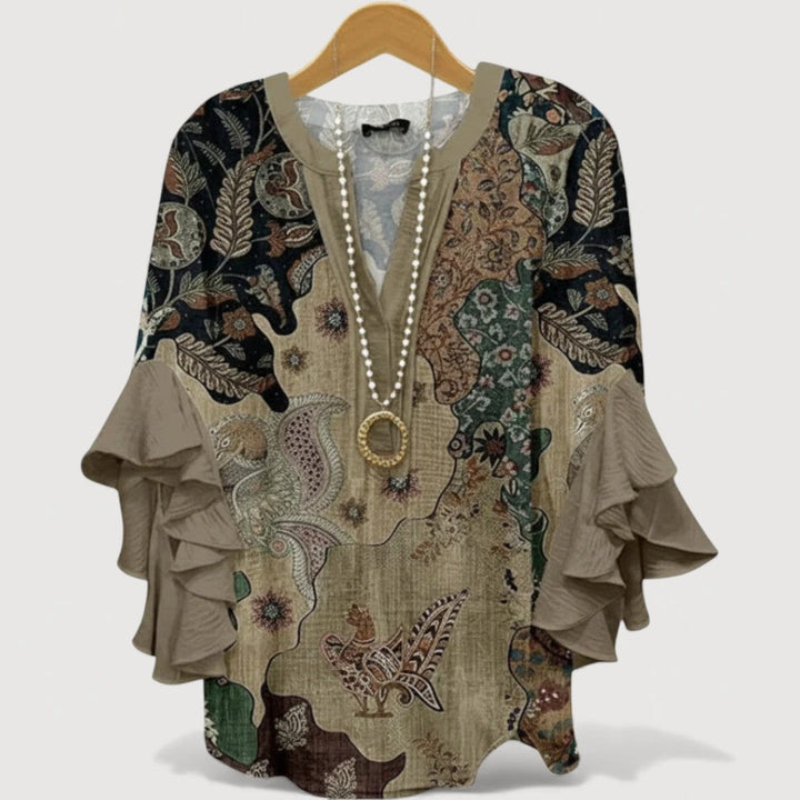 ALIANE – Bohemian Autumn Dress with Ruffles