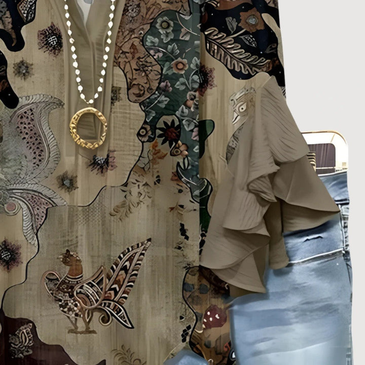 ALIANE – Bohemian Autumn Dress with Ruffles
