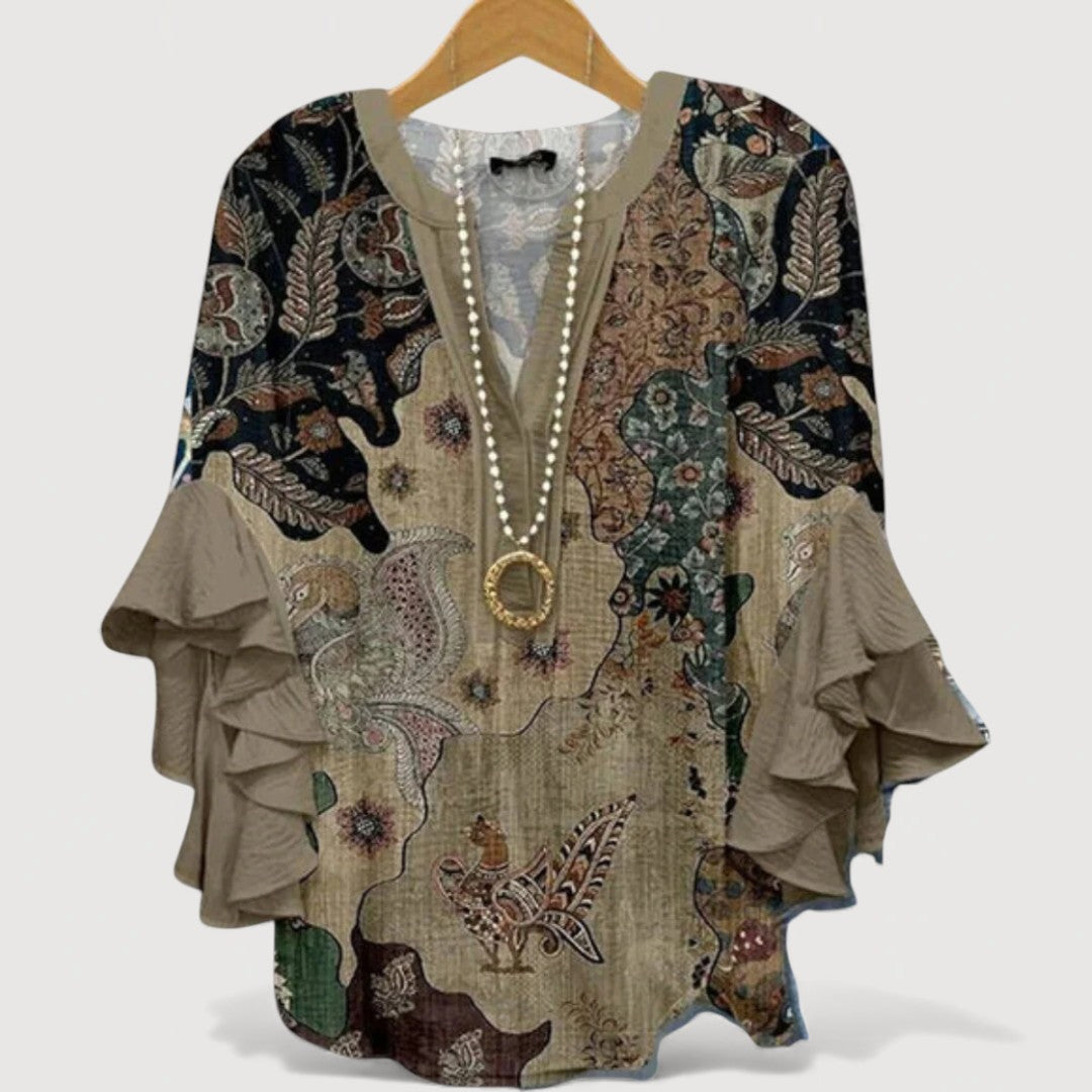 ALIANE – Bohemian Autumn Dress with Ruffles