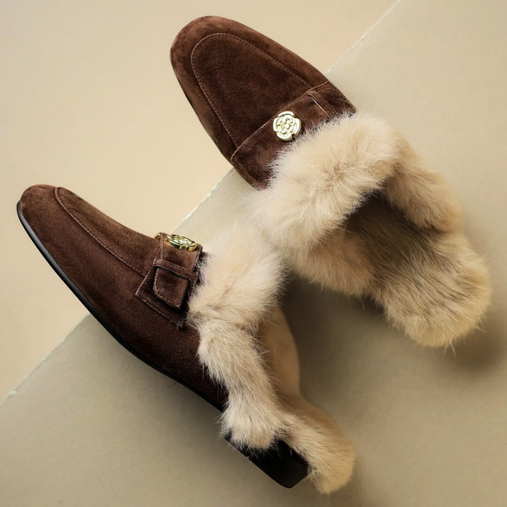 VELOURA SUEDE SHEARLING MULED