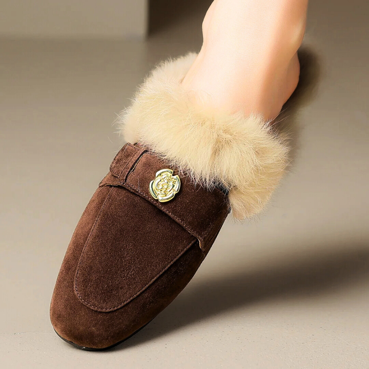 VELOURA SUEDE SHEARLING MULED