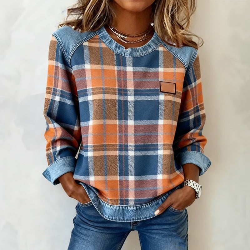 Vintage Plaid Kootud Jakk.