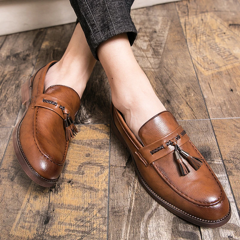 Leren Loafers kwastidega