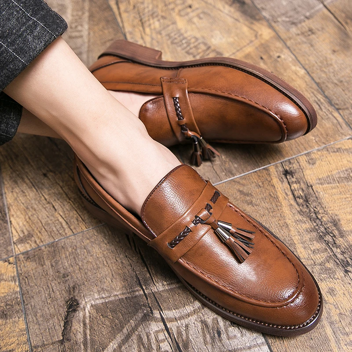 Leren Loafers kwastidega