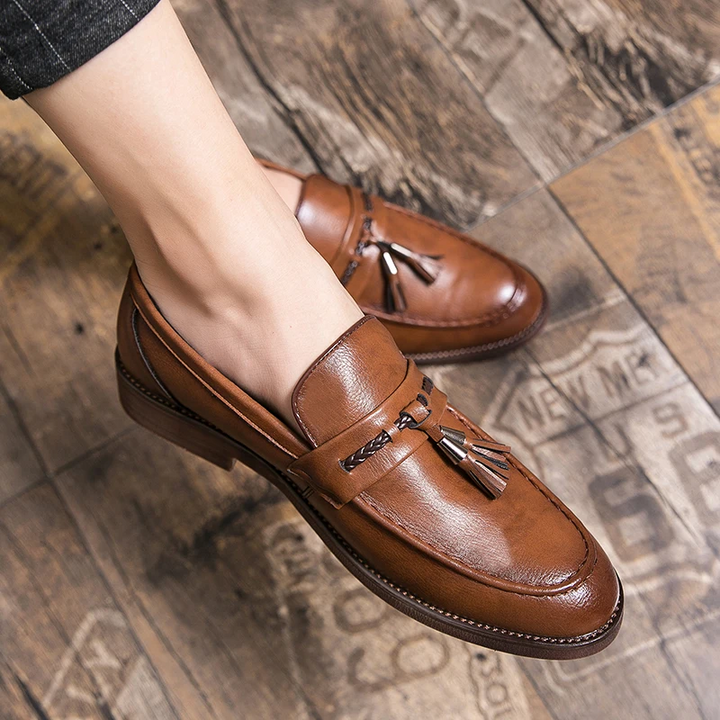 Leren Loafers kwastidega