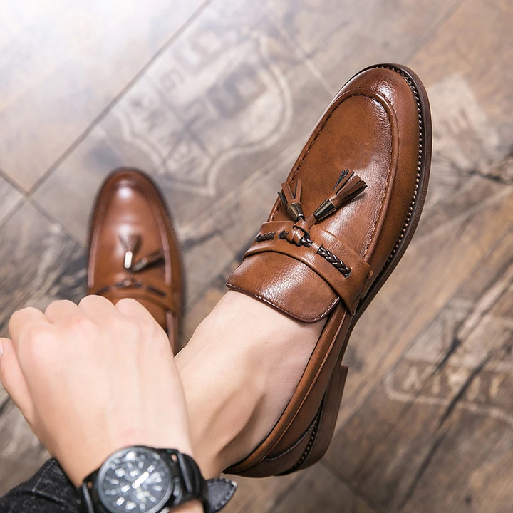 Leren Loafers kwastidega
