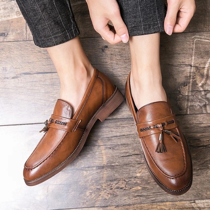 Leren Loafers kwastidega