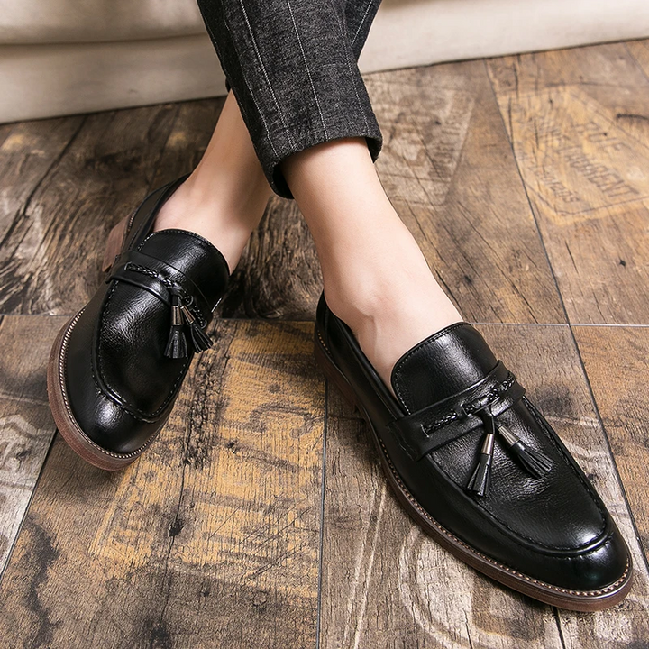 Leren Loafers kwastidega