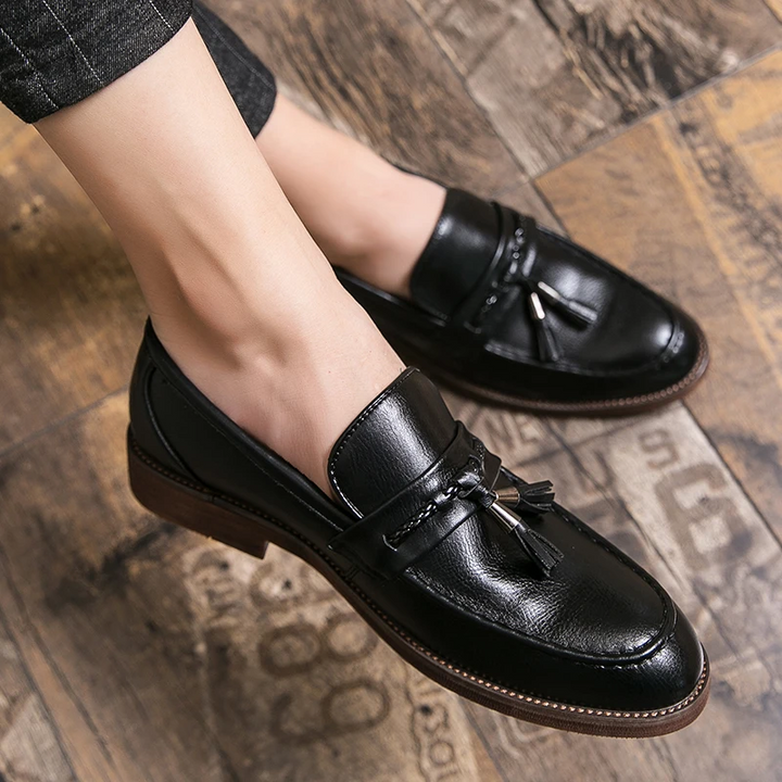Leren Loafers kwastidega