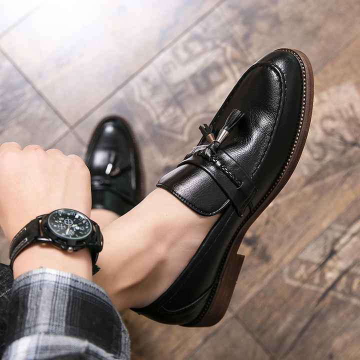 Leren Loafers kwastidega
