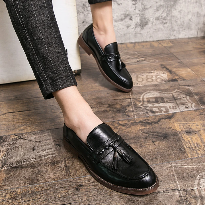 Leren Loafers kwastidega