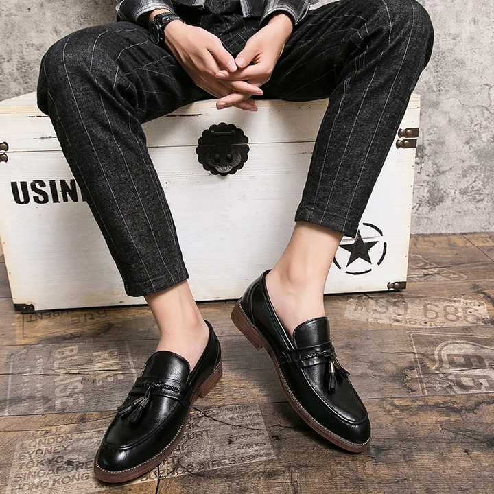 Leren Loafers kwastidega
