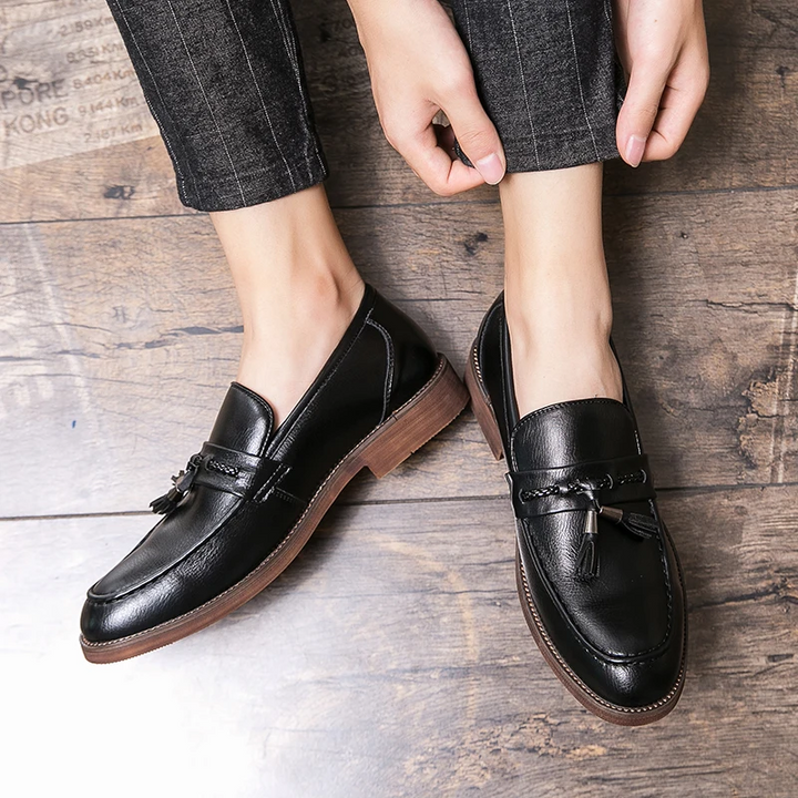 Leren Loafers kwastidega
