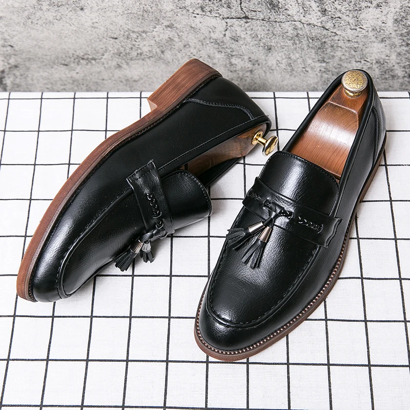 Leren Loafers kwastidega