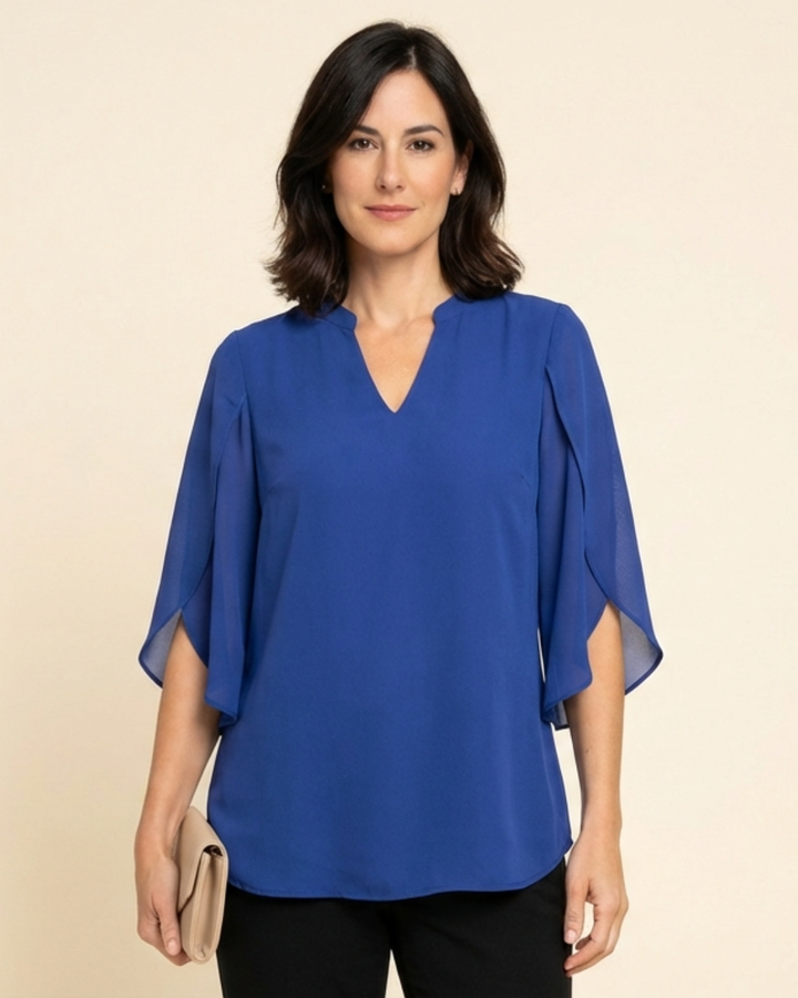 Claudia – Chiffonist blusš V-kaelusega