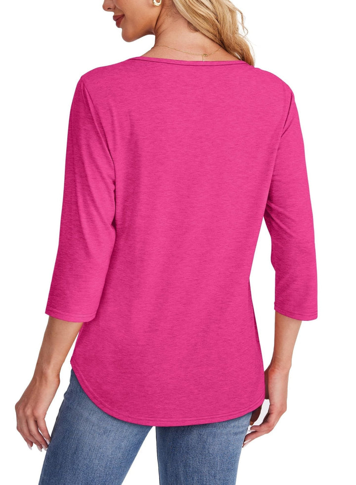 Mona | 3/4 Sleeve Pleated Blouse
