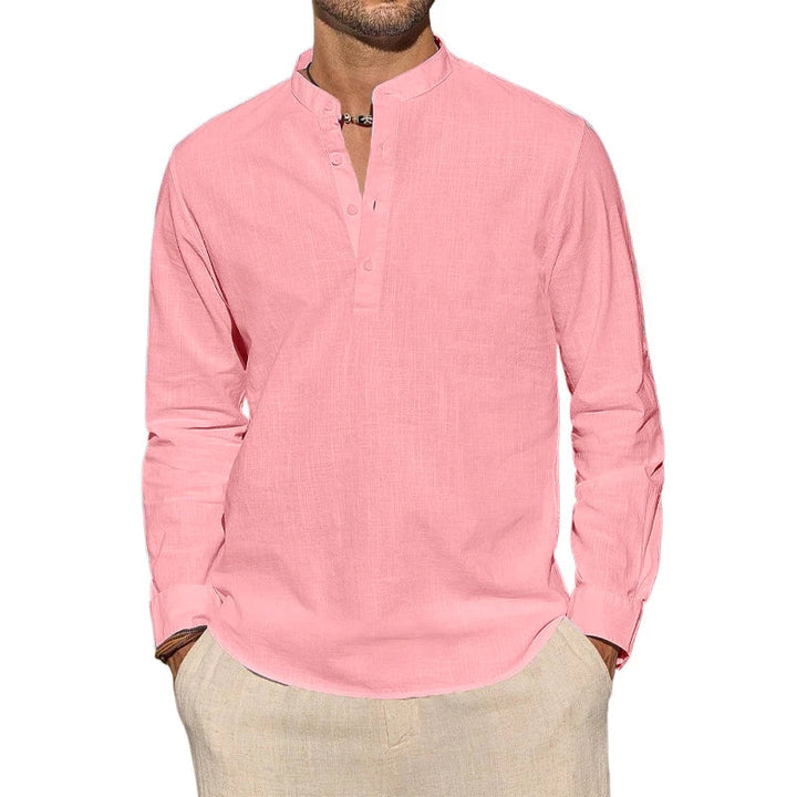 Elegantne puuvillane henley-särk