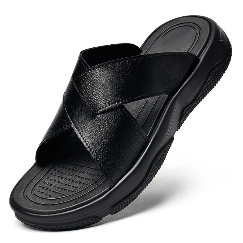 Elegantne nahast rannasandaalid