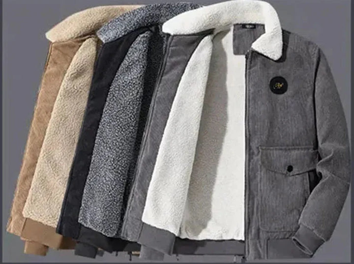 Elegantne Corduroy jakk fleecevoodriga