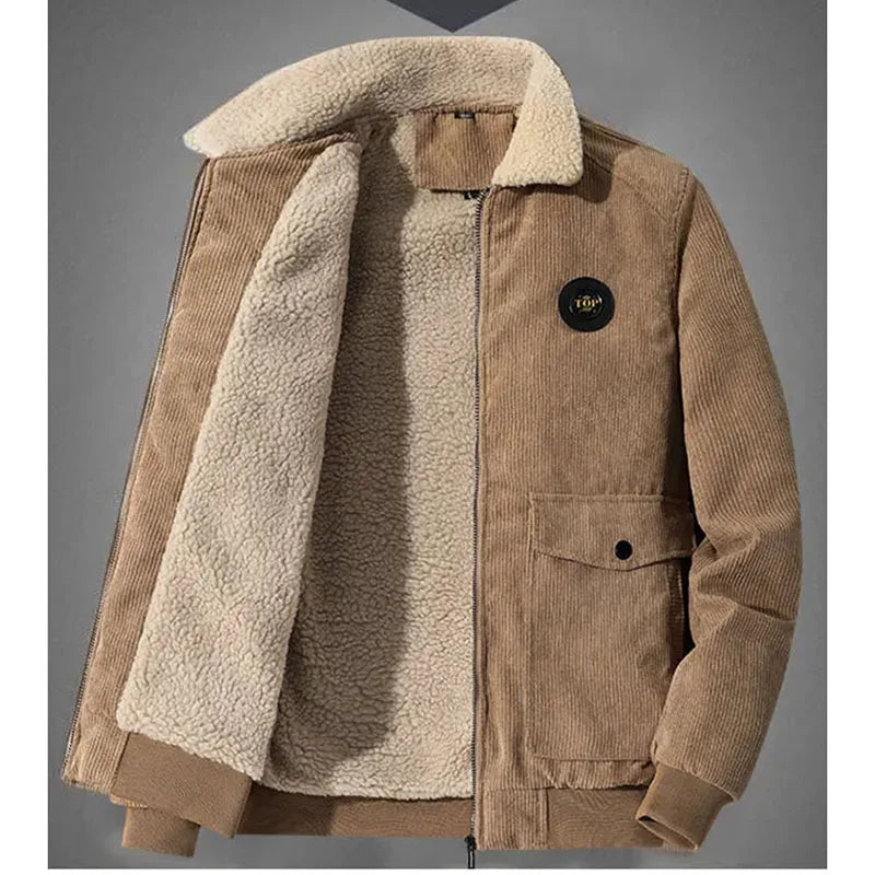 Elegantne Corduroy jakk fleecevoodriga