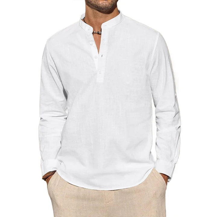 Elegantne puuvillane henley-särk