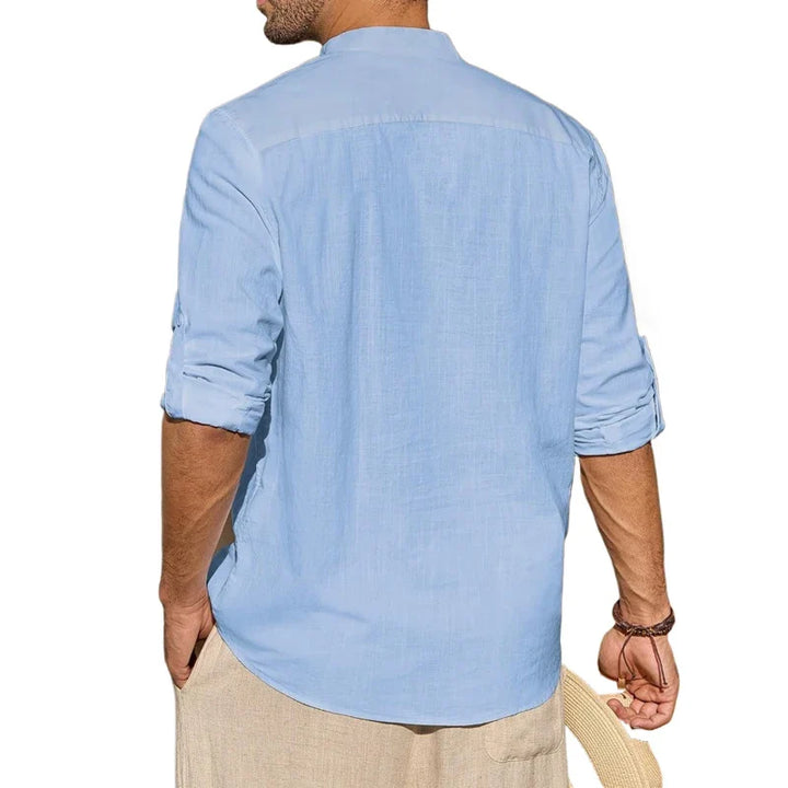Elegantne puuvillane henley-särk