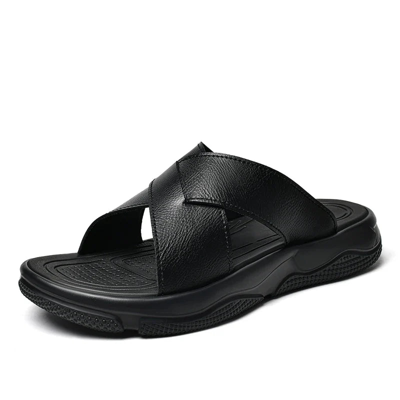 Elegantne nahast rannasandaalid