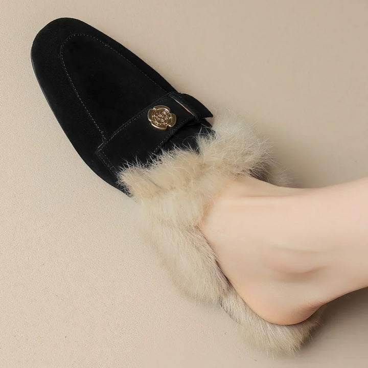 VELOURA SUEDE SHEARLING MULED
