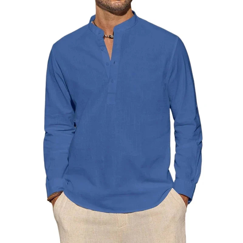 Elegantne puuvillane henley-särk