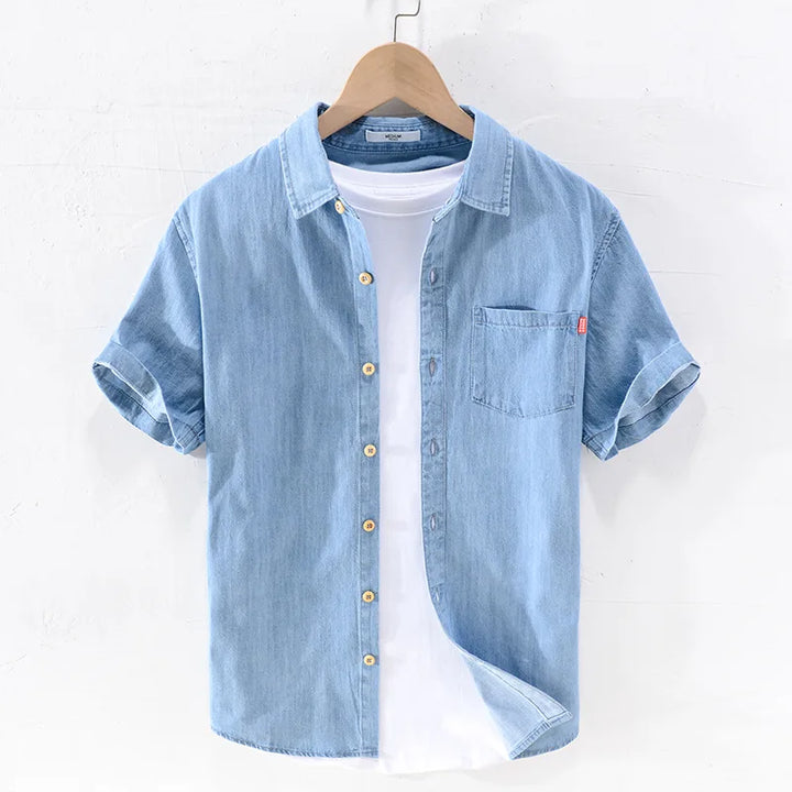 Lühikeste varrukatega denim-särk