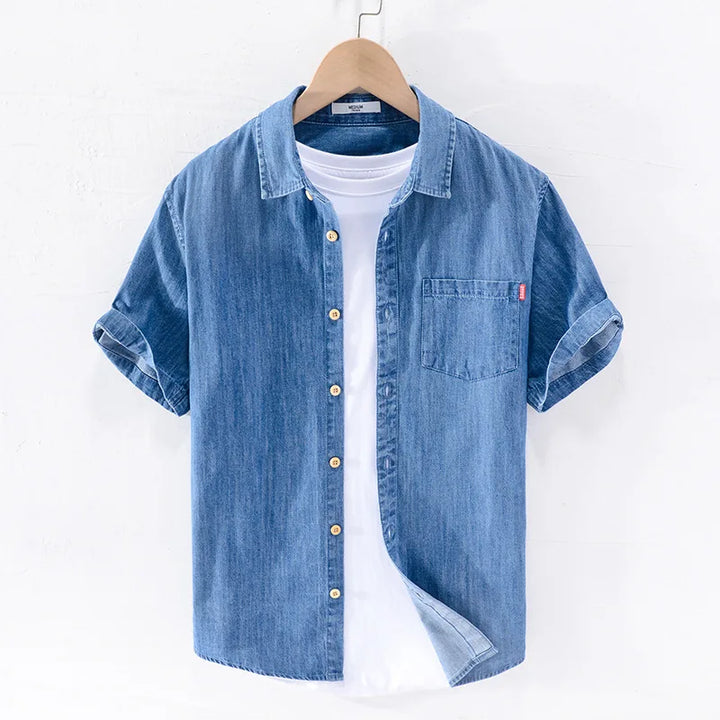 Lühikeste varrukatega denim-särk