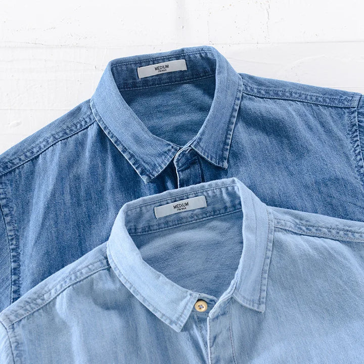 Lühikeste varrukatega denim-särk