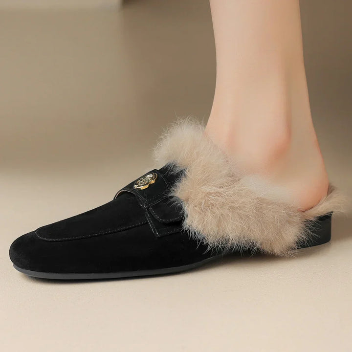 VELOURA SUEDE SHEARLING MULED