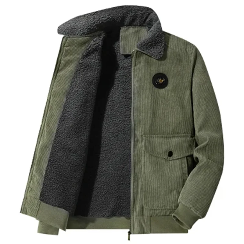 Elegantne Corduroy jakk fleecevoodriga