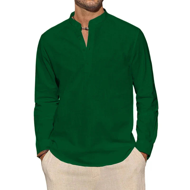 Elegantne puuvillane henley-särk