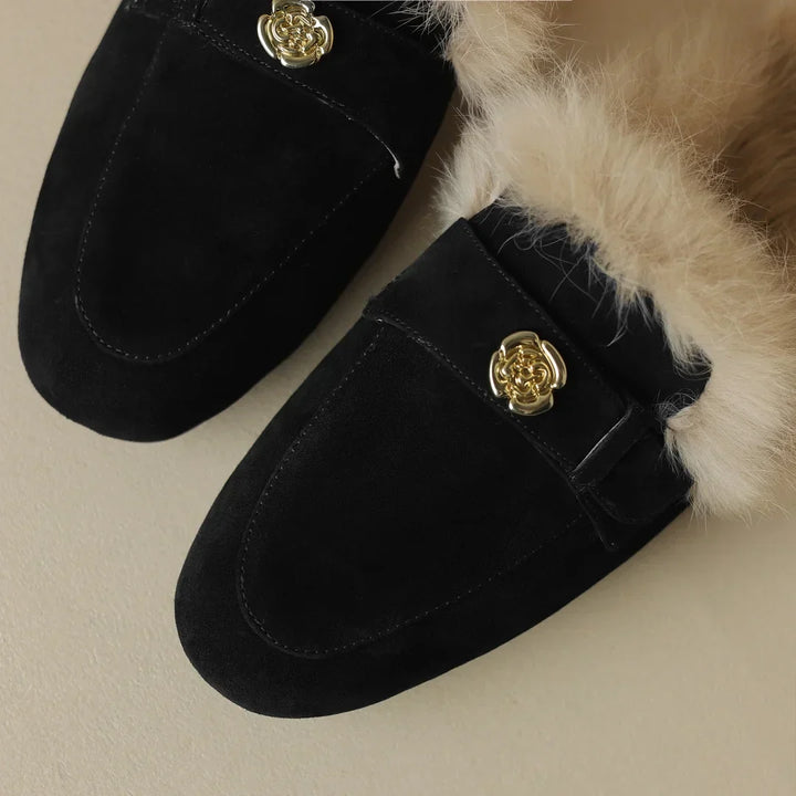 VELOURA SUEDE SHEARLING MULED