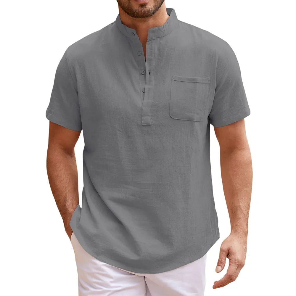 Elegantne linane Henley-särk