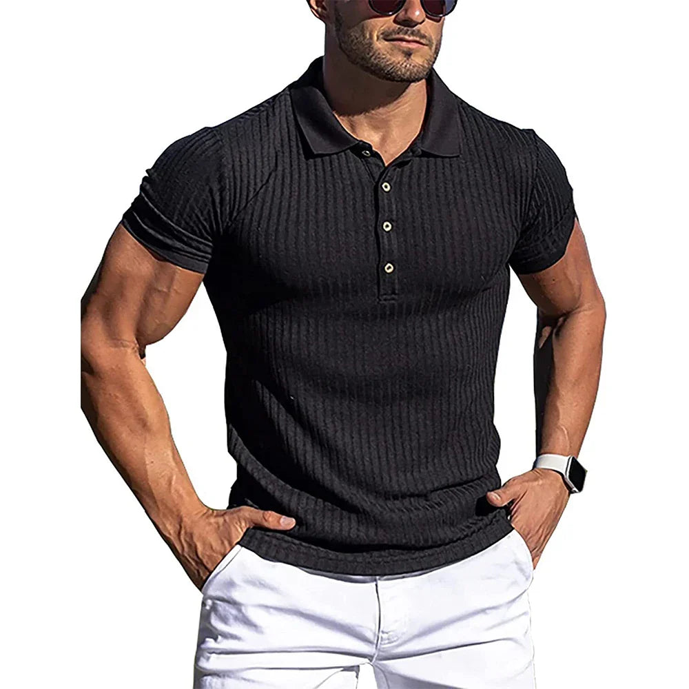 Elegantne triibuline poloshirt