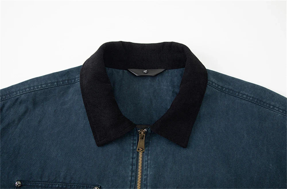 Elegantne puuvillane denim jakk