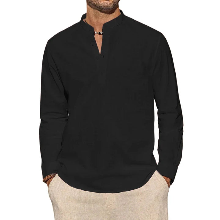 Elegantne puuvillane henley-särk