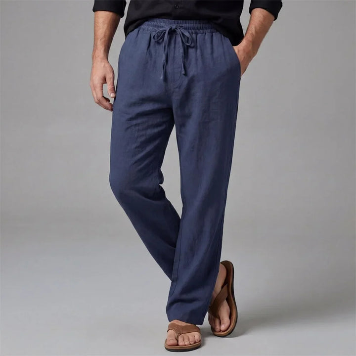Elegantne puuvillast ja linast püksid