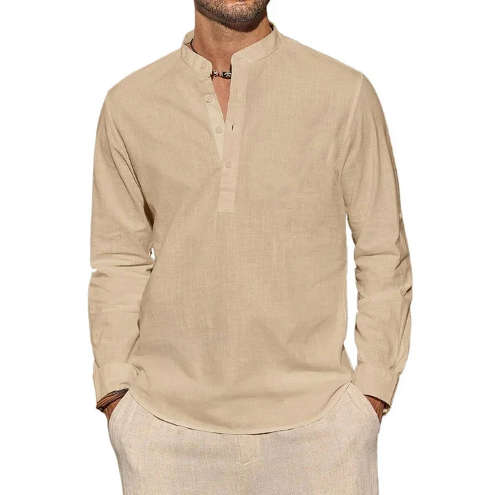 Elegantne puuvillane henley-särk
