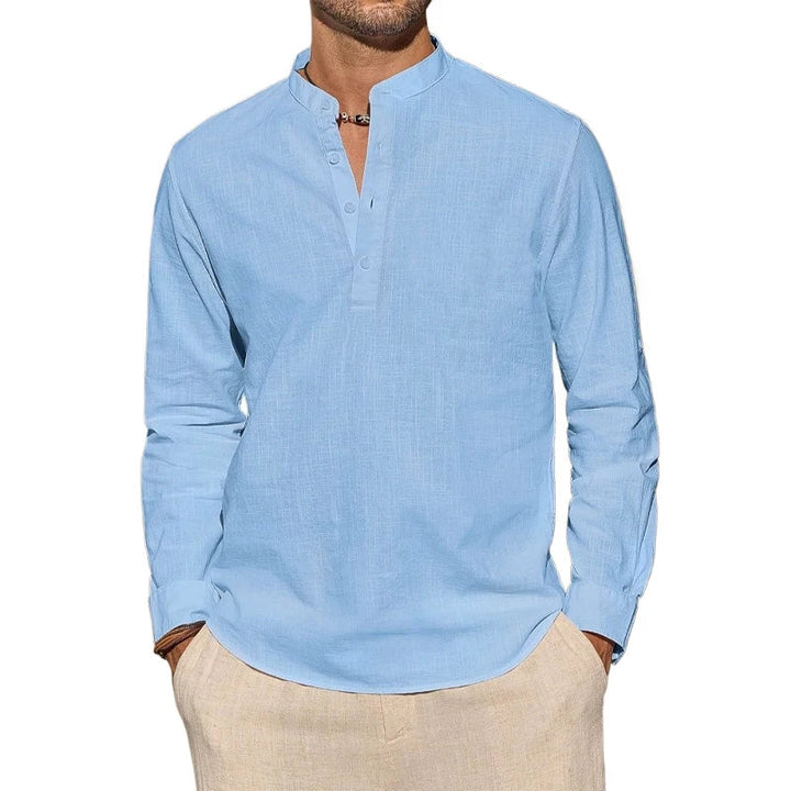 Elegantne puuvillane henley-särk