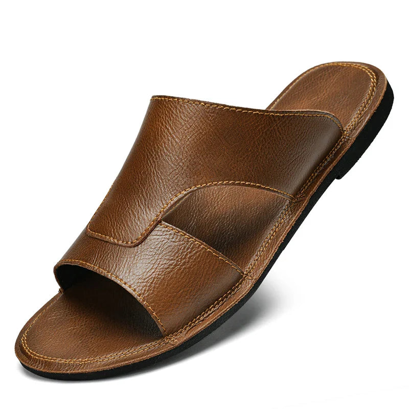 Elegantne nahast rannasandaalid