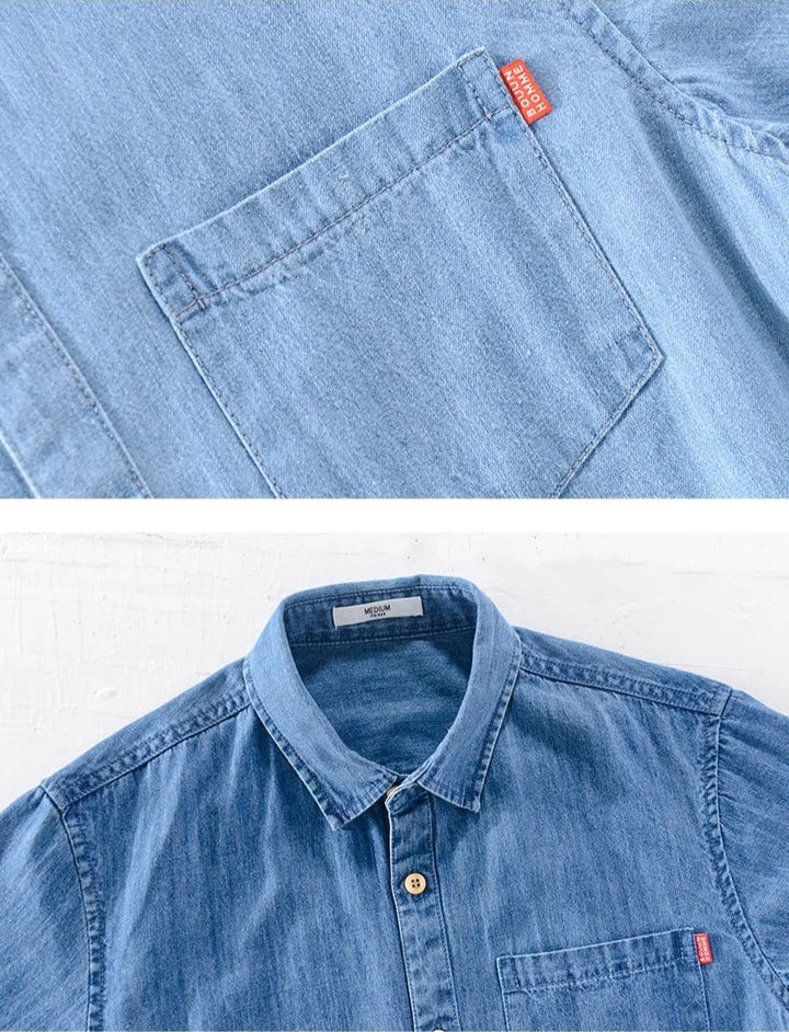 Lühikeste varrukatega denim-särk
