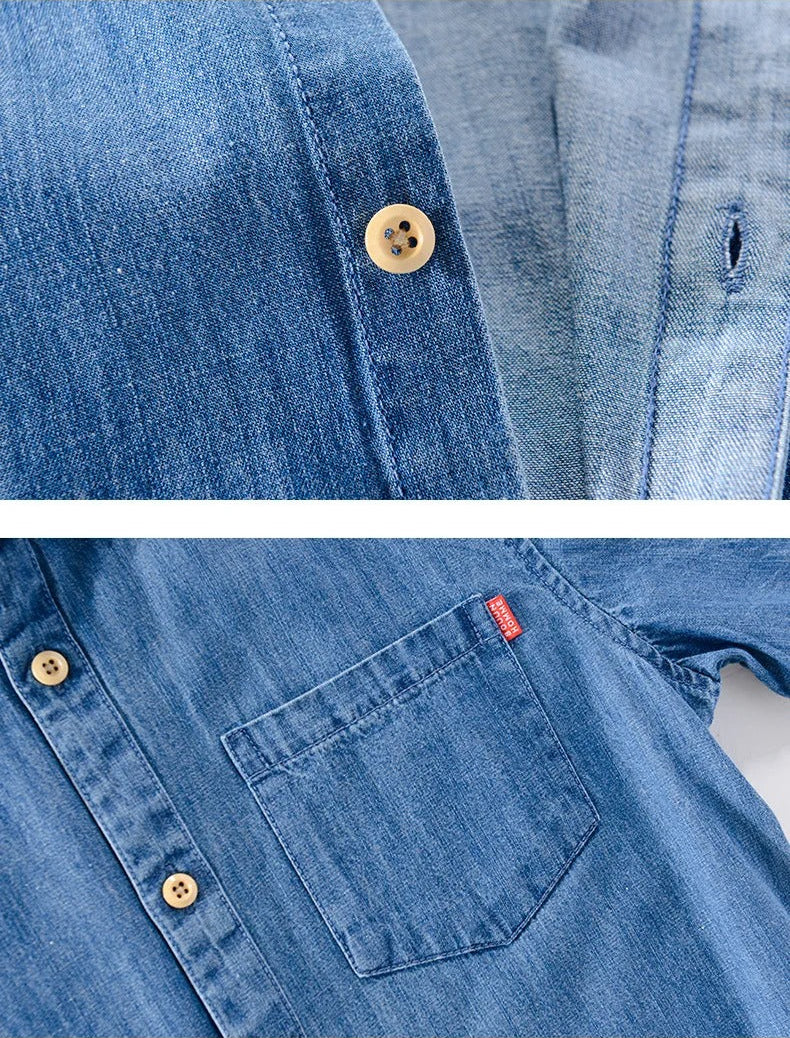 Lühikeste varrukatega denim-särk