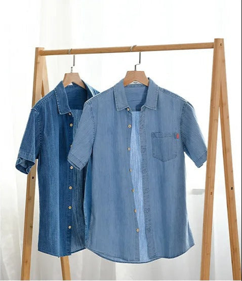 Lühikeste varrukatega denim-särk