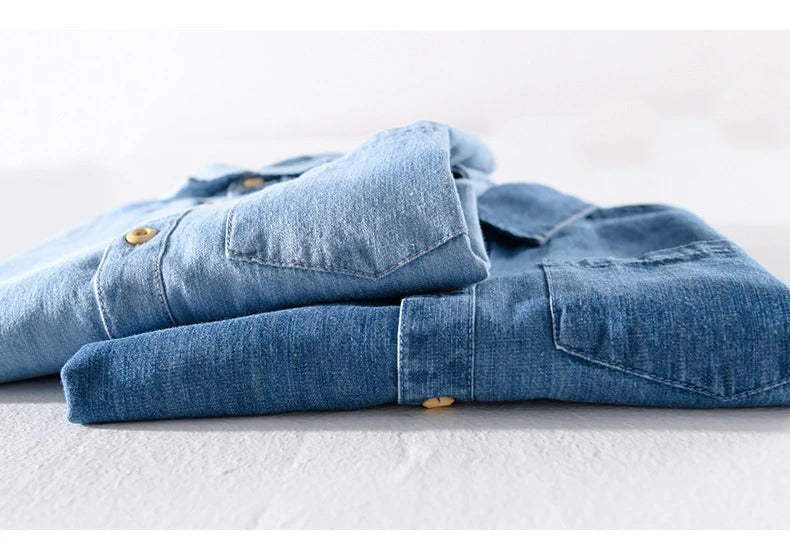 Lühikeste varrukatega denim-särk